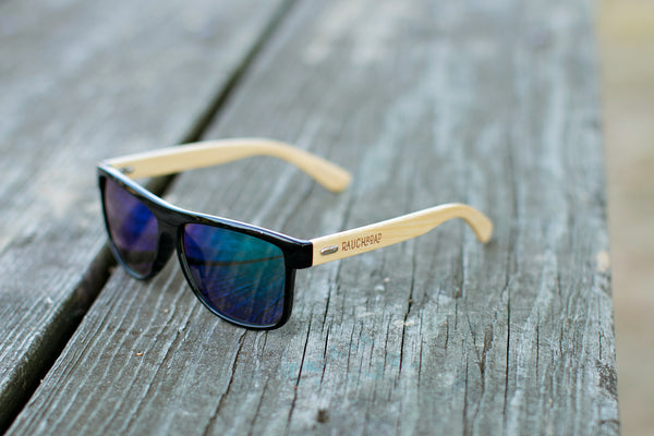 Blue Mirror Bamboo Sunglasses