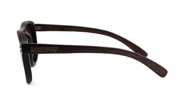 Brown Wood Round Polarized Sunglasses